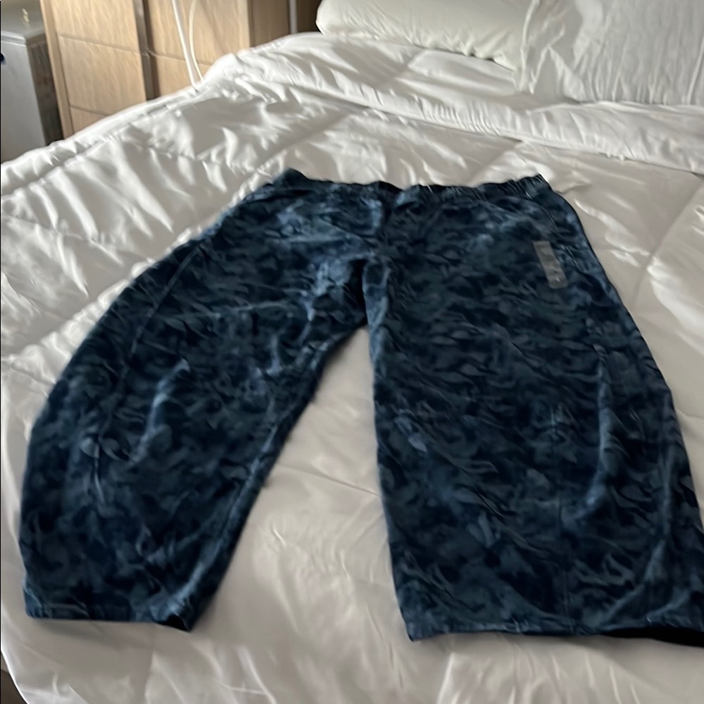 GAP Women's Blue Flare & Wide Leg Jeans Tye dye barrel Jean  elastic waist  new